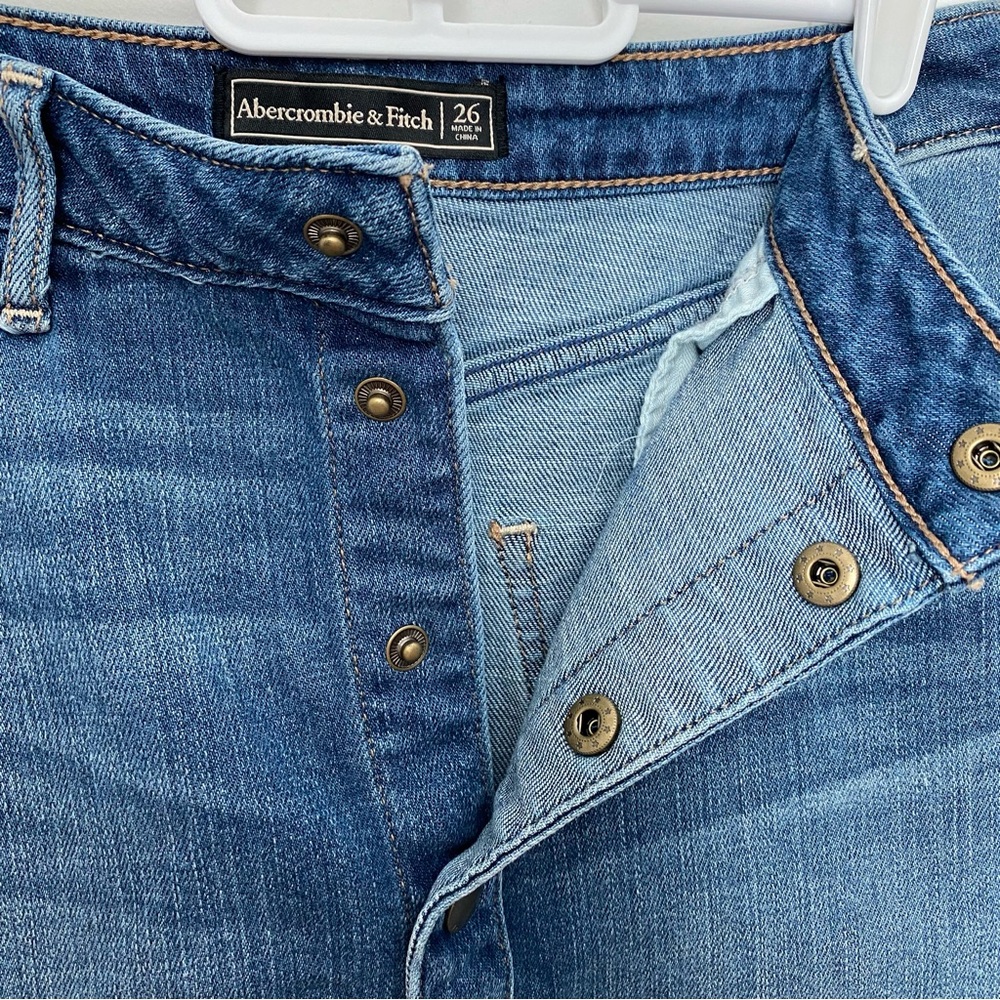 Abercrombie Snap Button Front Denim Mini Skirt - image 2